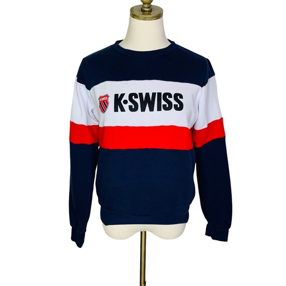 K-Swiss Sweaters - K Swiss Pullover Colorblock Sweater SMALL 2962